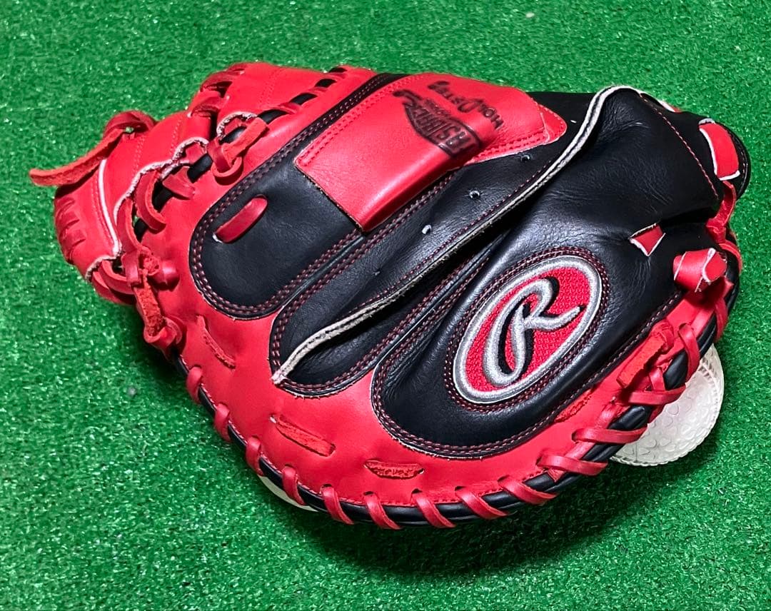 一般軟式 野球 キャッチャーミット ローリングス レッド Rawlings