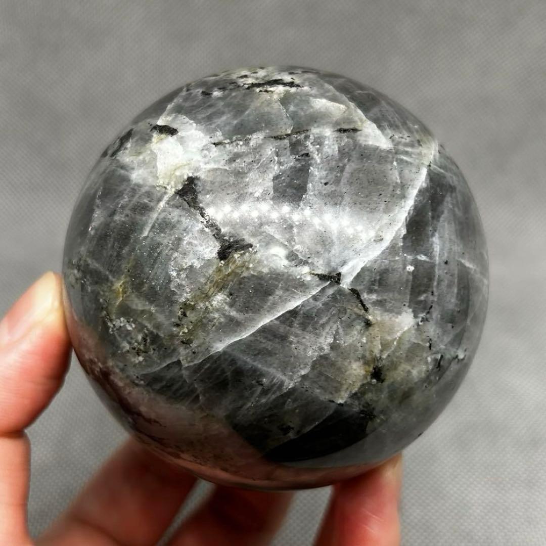 直径7.4cm　カラフル　ラブラドライト　BIG　スフィア　レア　丸玉　587g