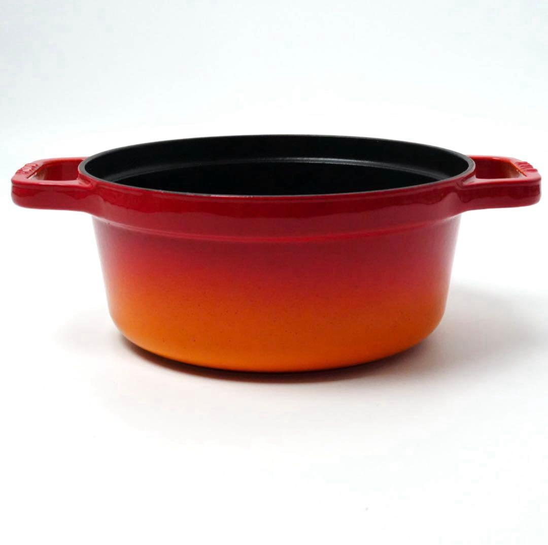 【希少】ストウブ ピコココット ラウンド 22cm オレンジ ビンテージ