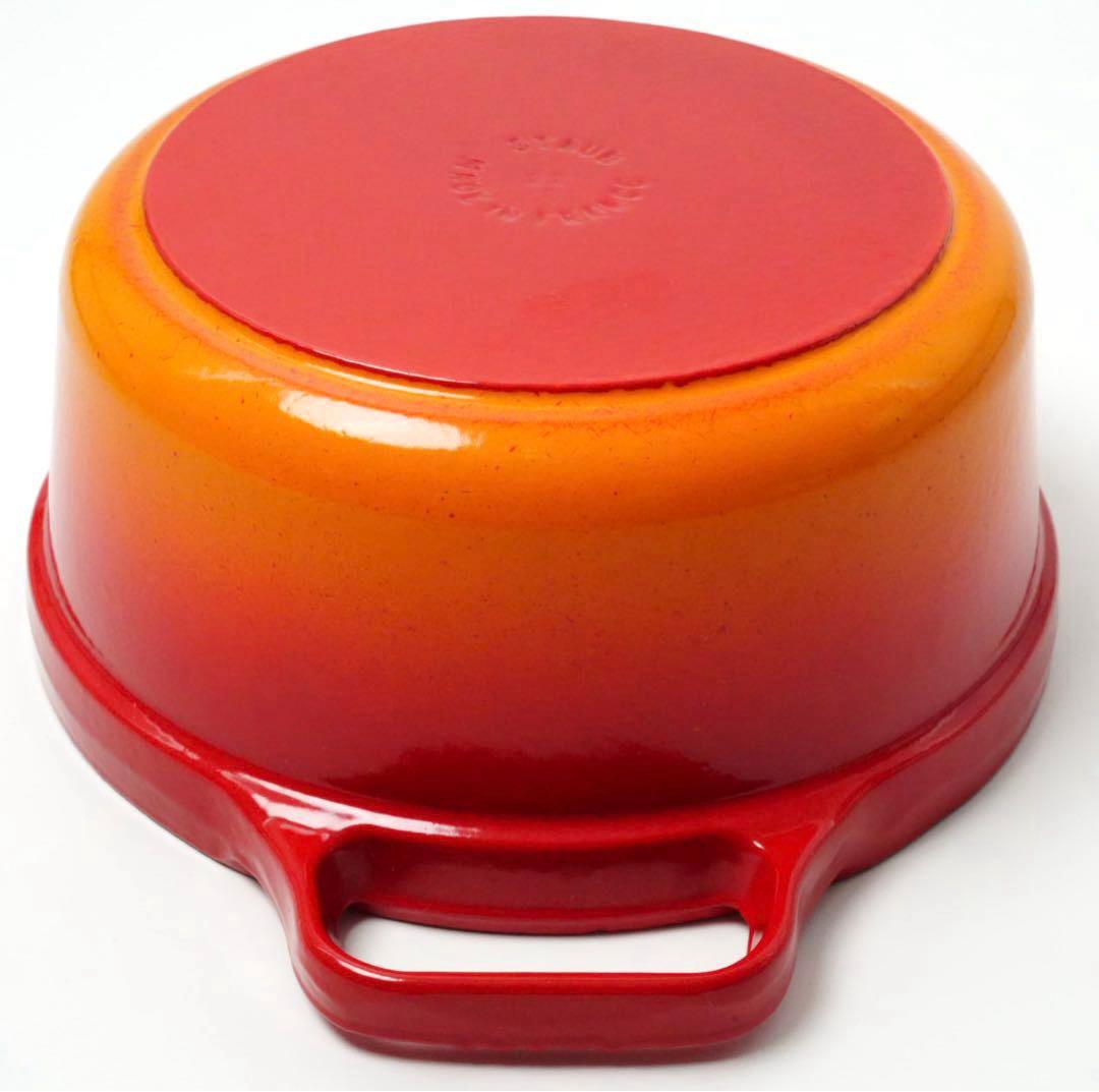 【希少】ストウブ ピコココット ラウンド 22cm オレンジ ビンテージ