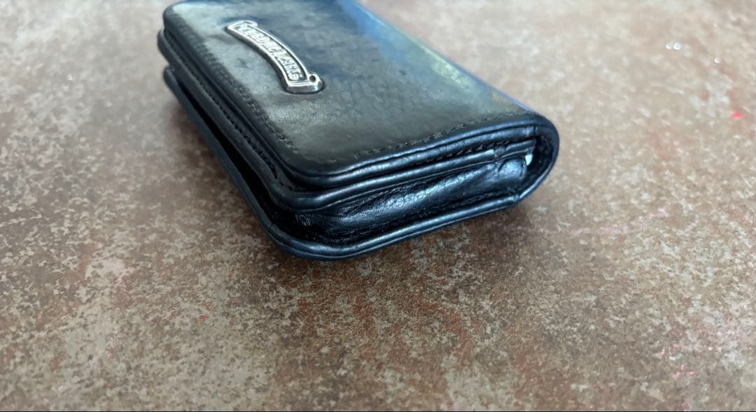 【美品】クロムハーツ 3ポケット アーチロゴ レザー カードケース ブラック