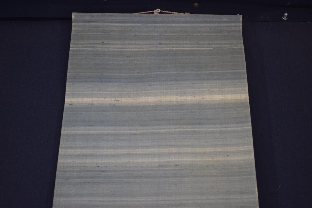 【真作】大村廣陽/漁村風景図/青緑山水/掛軸☆宝船☆Y-506　JM