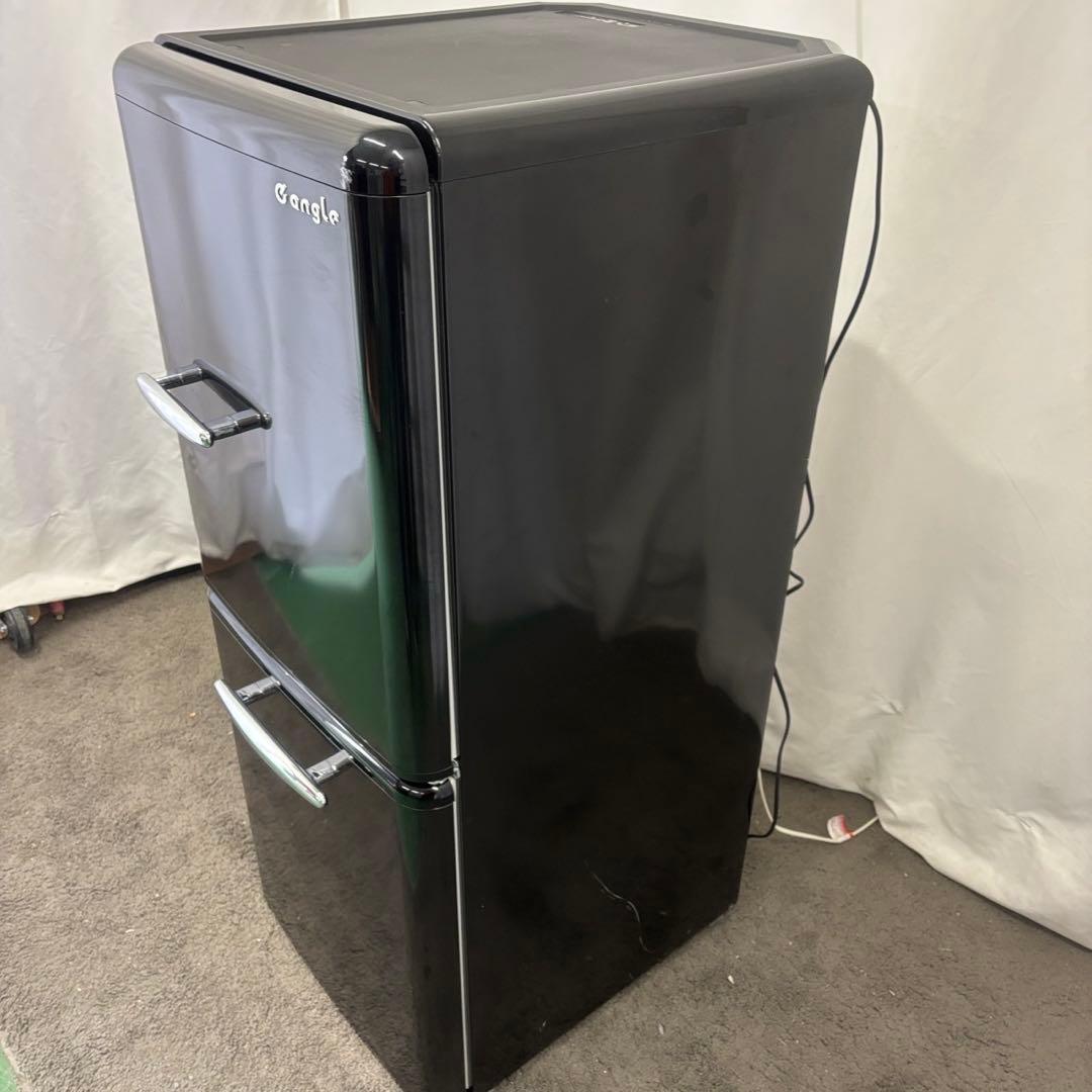 ★977　冷蔵庫　レトロ　黒　一人暮らし　お洒落　安い　綺麗　中古　設置無料