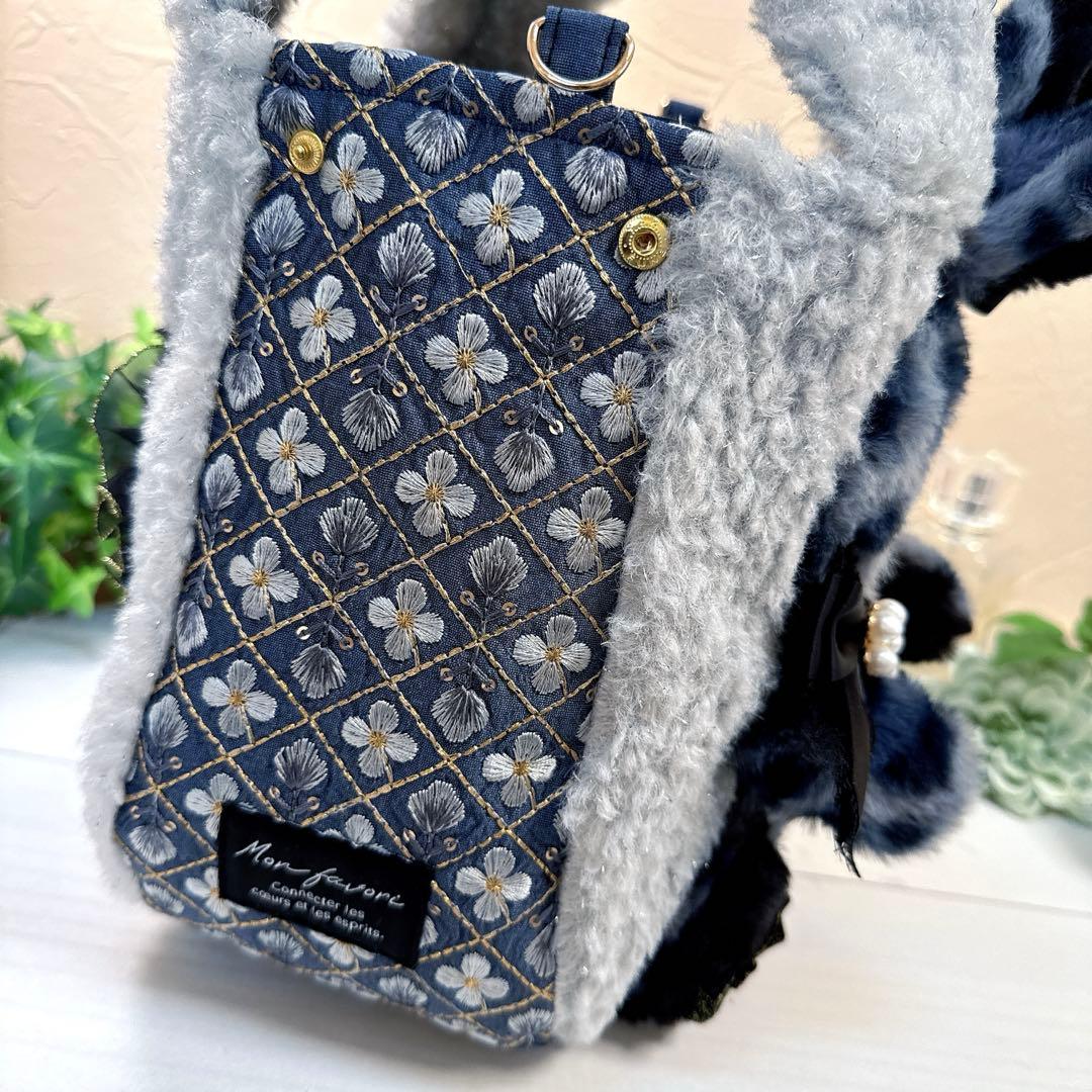 ト*助様 コヤンイサムチョン♡新作インド刺繍×豹柄ルミちゃんの変形ラウンドトート