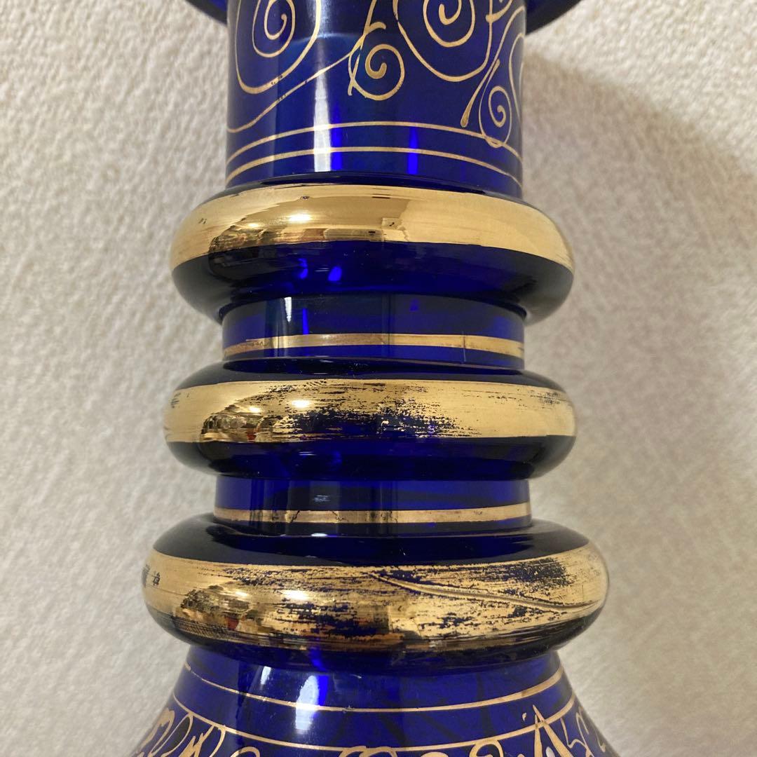 ボヘミアングラス　デキャンタ　珍品　特大　切り子　ヴィンテージ