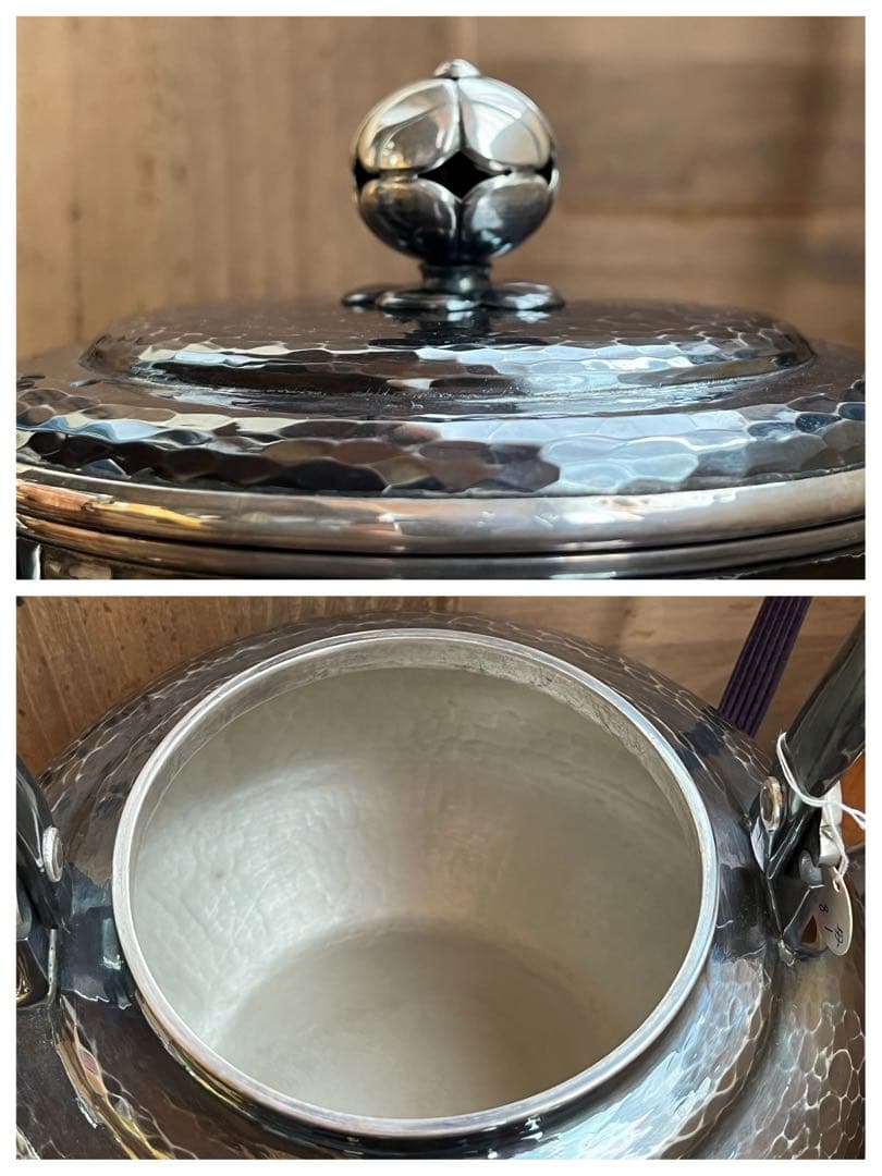 松栄堂　純銀製　水注　銀瓶　湯沸　やかん　重量1805g