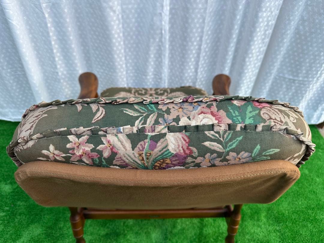 カリモク コロニアル クラシック花柄 リクライニングソファ 1人掛け i4-1※