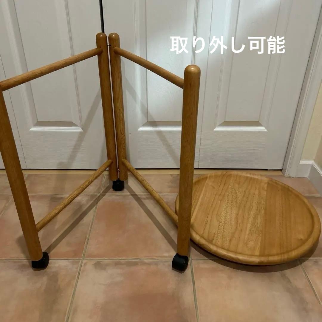 【manikoさま専用】北欧デザイン 木製　サイドテーブル キャスター③付き