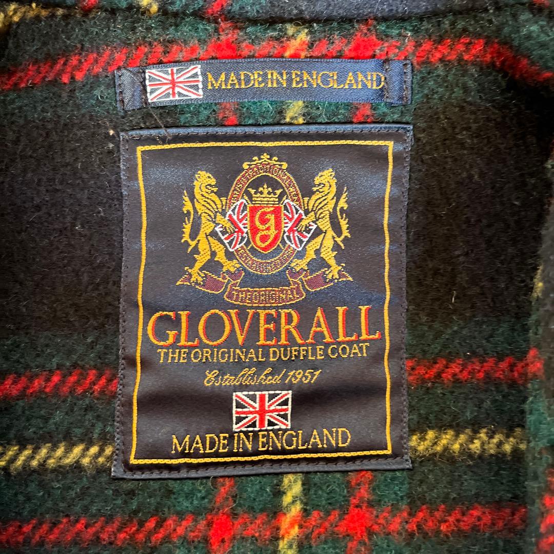 美品　グローバーオール ダッフルコート 裏地チェック 英国製