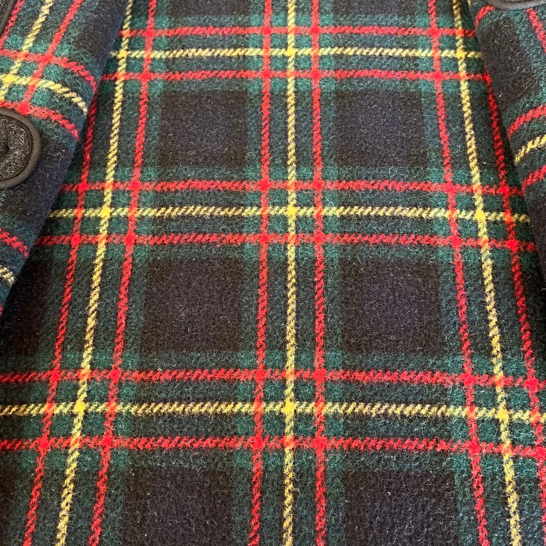 美品　グローバーオール ダッフルコート 裏地チェック 英国製