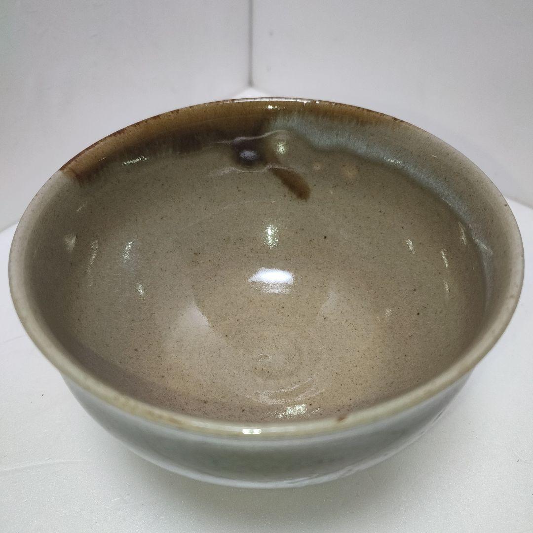 膳所焼　茶碗　暗香文字目彫　宗也