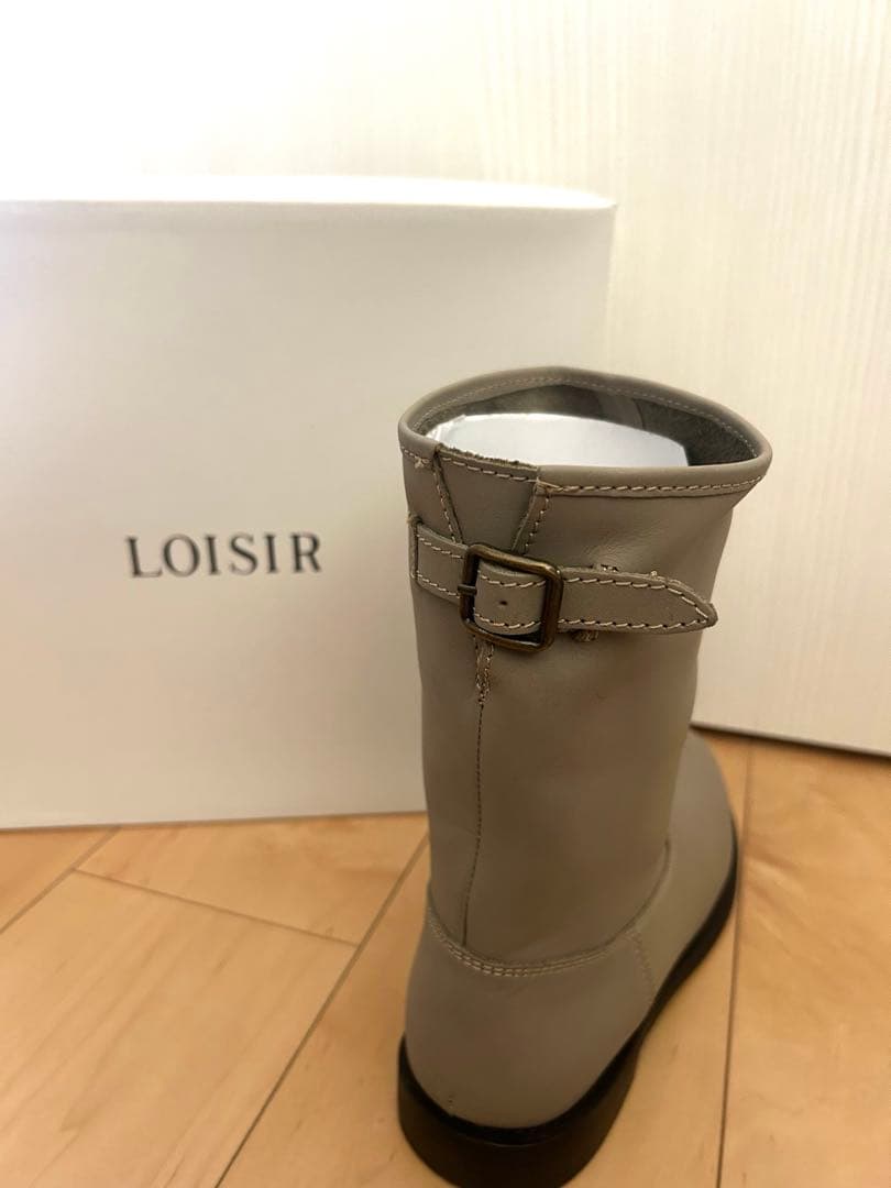 最終値下げ【新品】LOISIRのロングセラーのエンジニア風ブーツL本革グレージュ