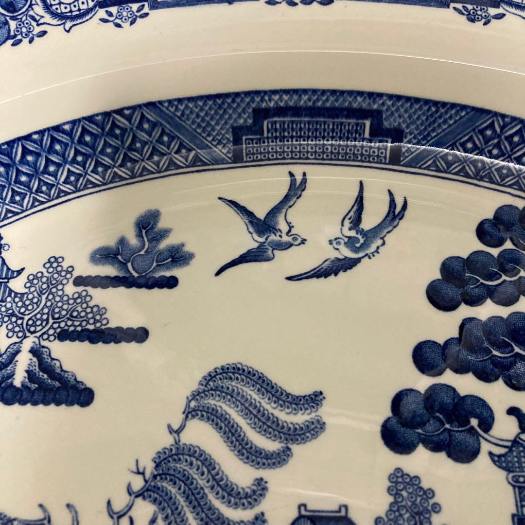  blue willow希少大オーバル皿