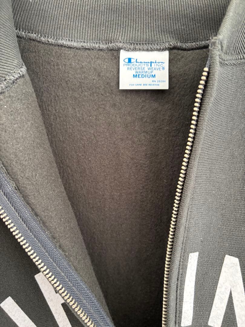 新品　フレームワーク　チャンピオン　別注　ロゴハーフジップ　グレー　F