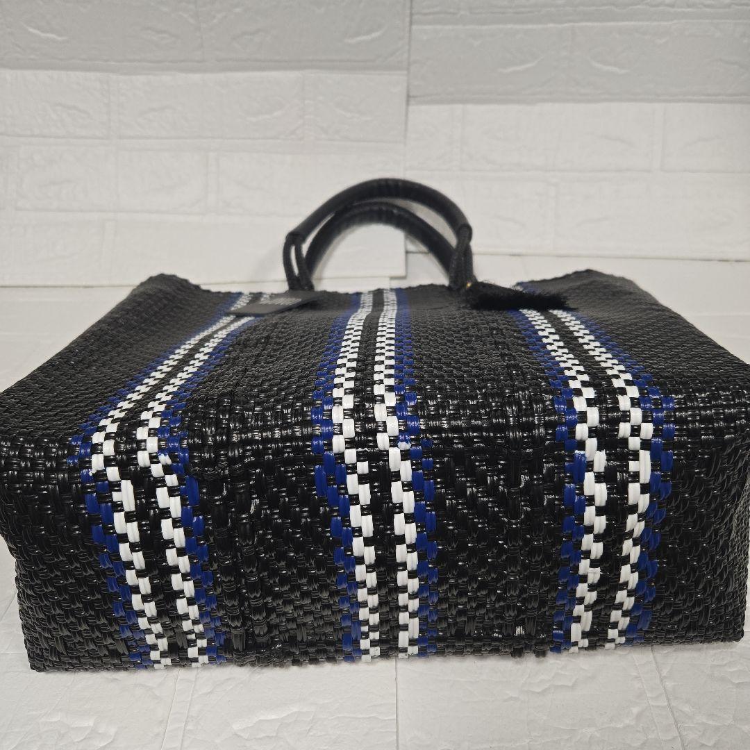 【未使用扱】WOVEN ストライプ かごバッグ