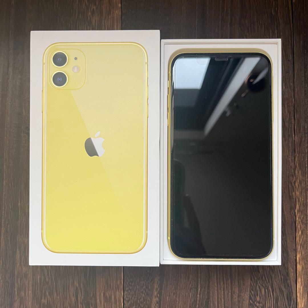 【美品】iPhone11 付属品 simフリー イエロー 64GB Apple