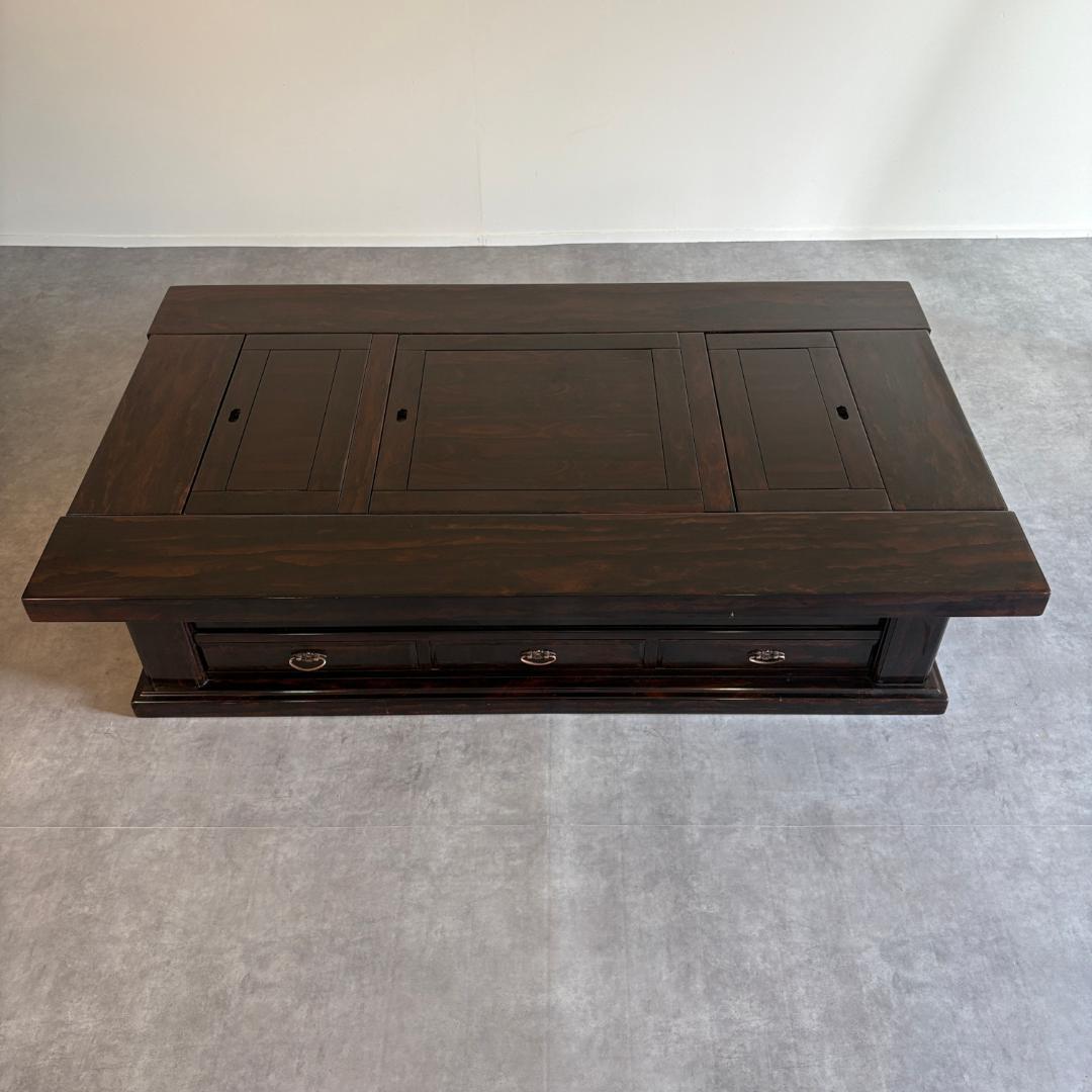 銘木　黒檀　囲炉裏テーブル　木製火鉢×座卓