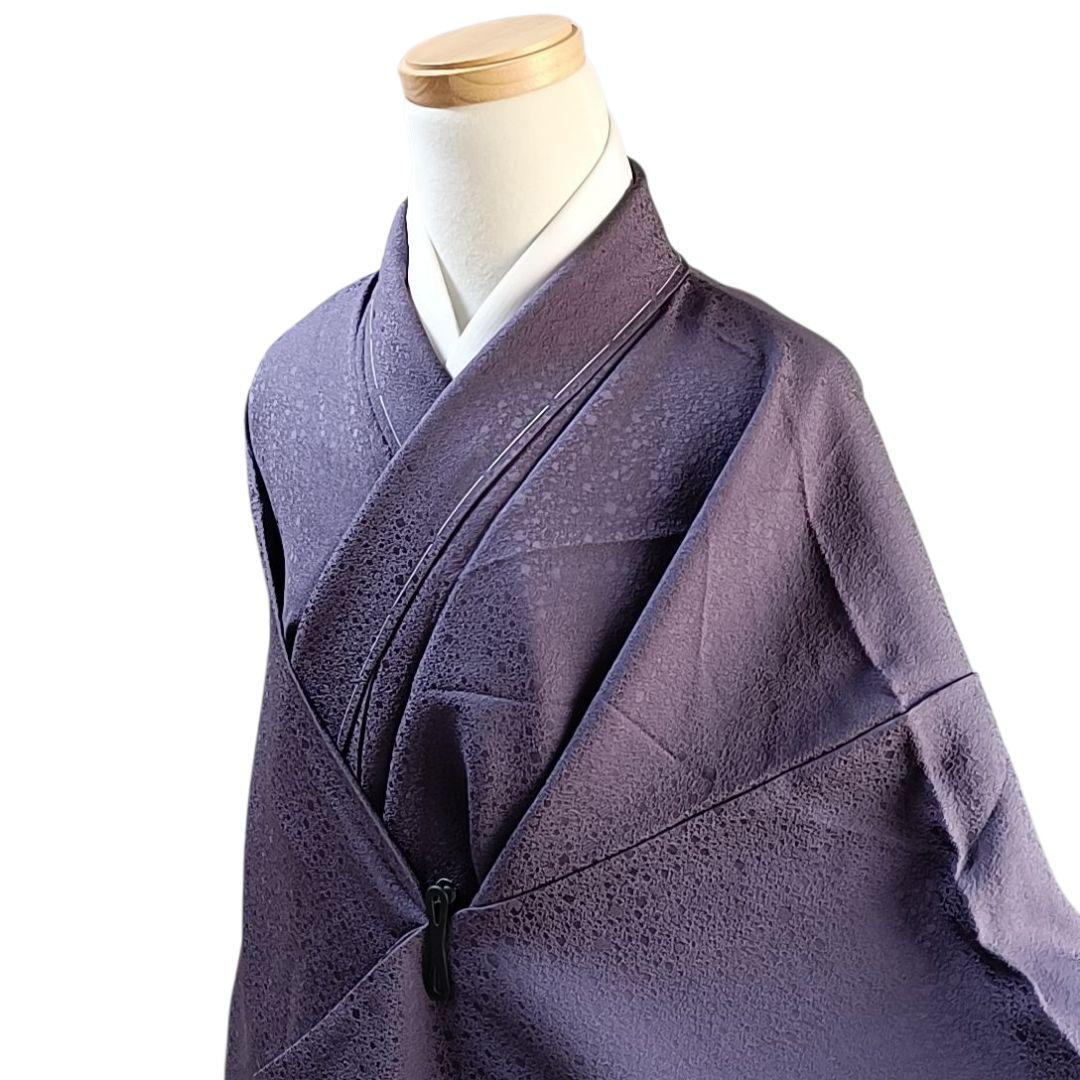 LULU41 着物 正絹 色無地 紫 美品 トールサイズ