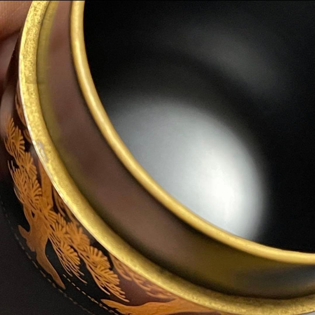 宗祥作　蒔絵　棗　共箱付き　黒