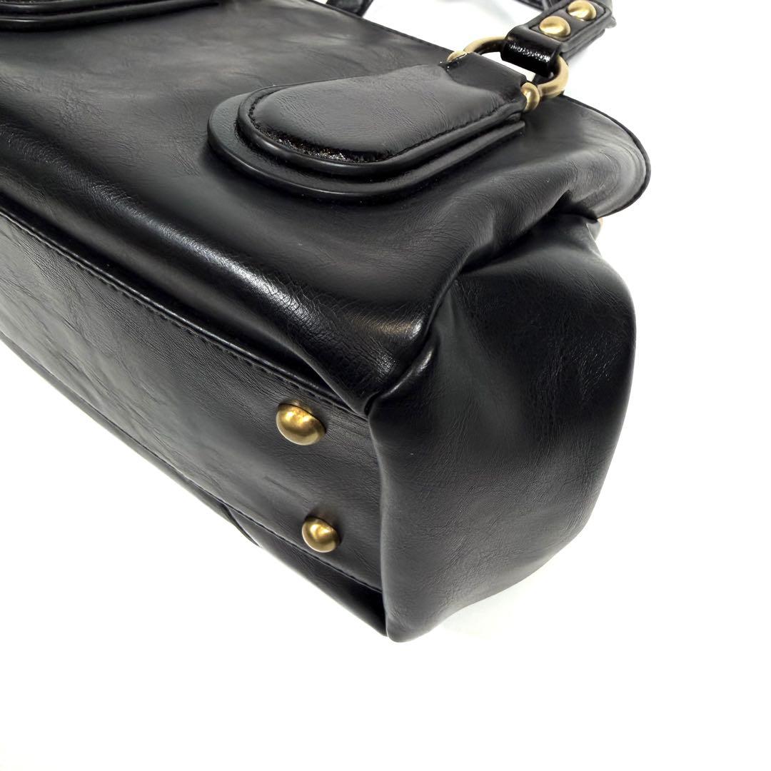 【未使用に近い】アナスイ　ハンドバッグ 2way がま口　ディディオン　黒