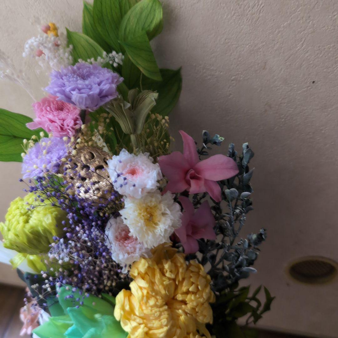 特選仏花　特大　花瓶付き　蓮の花　(清らかな心)　造花無し　プリザーブドフラワー
