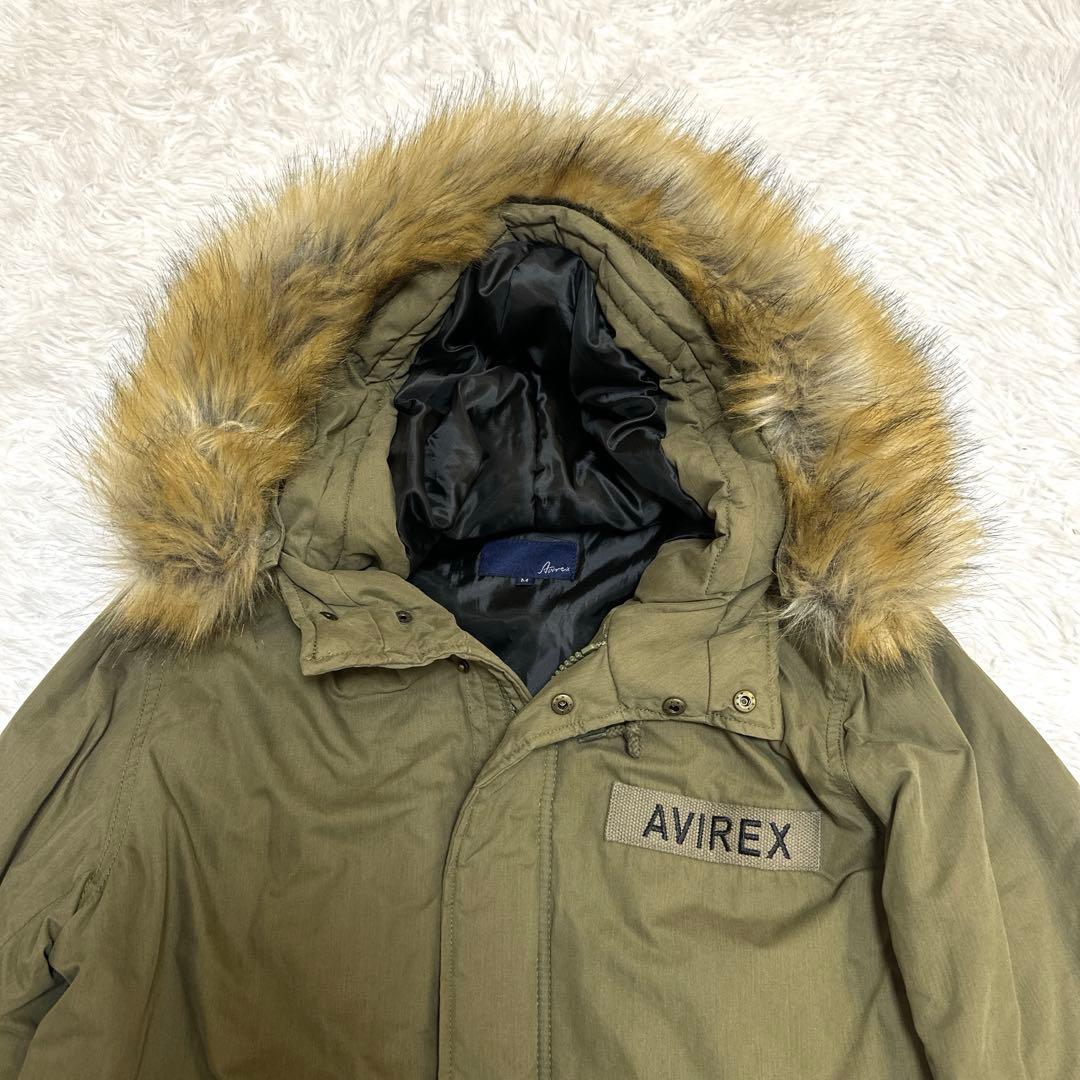 AVIREX アヴィレックス ファー付き モッズコート 中綿 オリーブ カーキ