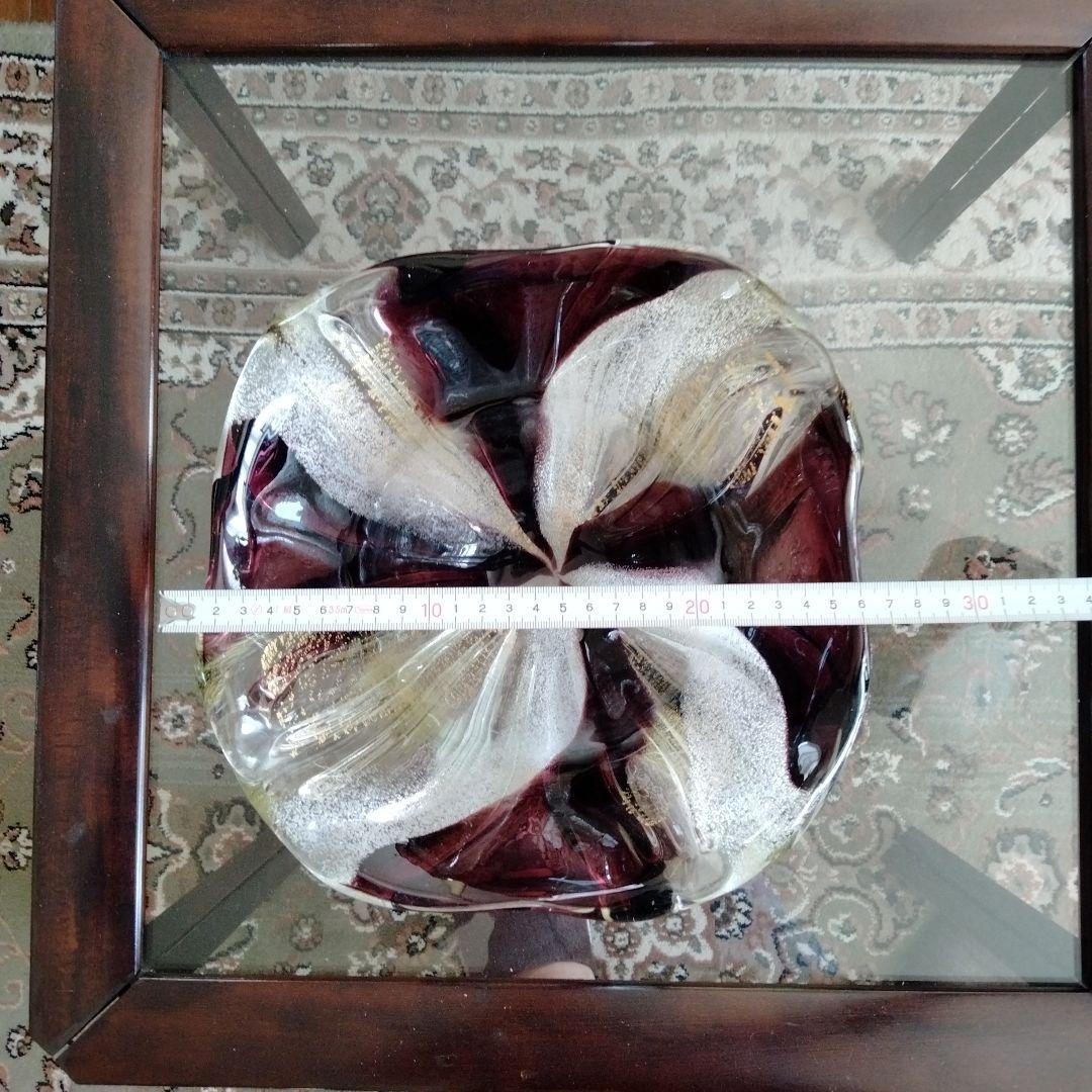 高級芸術名作 日本製ガラス大花瓶 美しい硝子細工大き目サイズ硝子芸術品