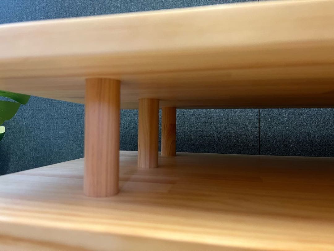 【在庫整理】 ローテーブル 長方形 収納付き 90cm パイン 折りたたみ脚