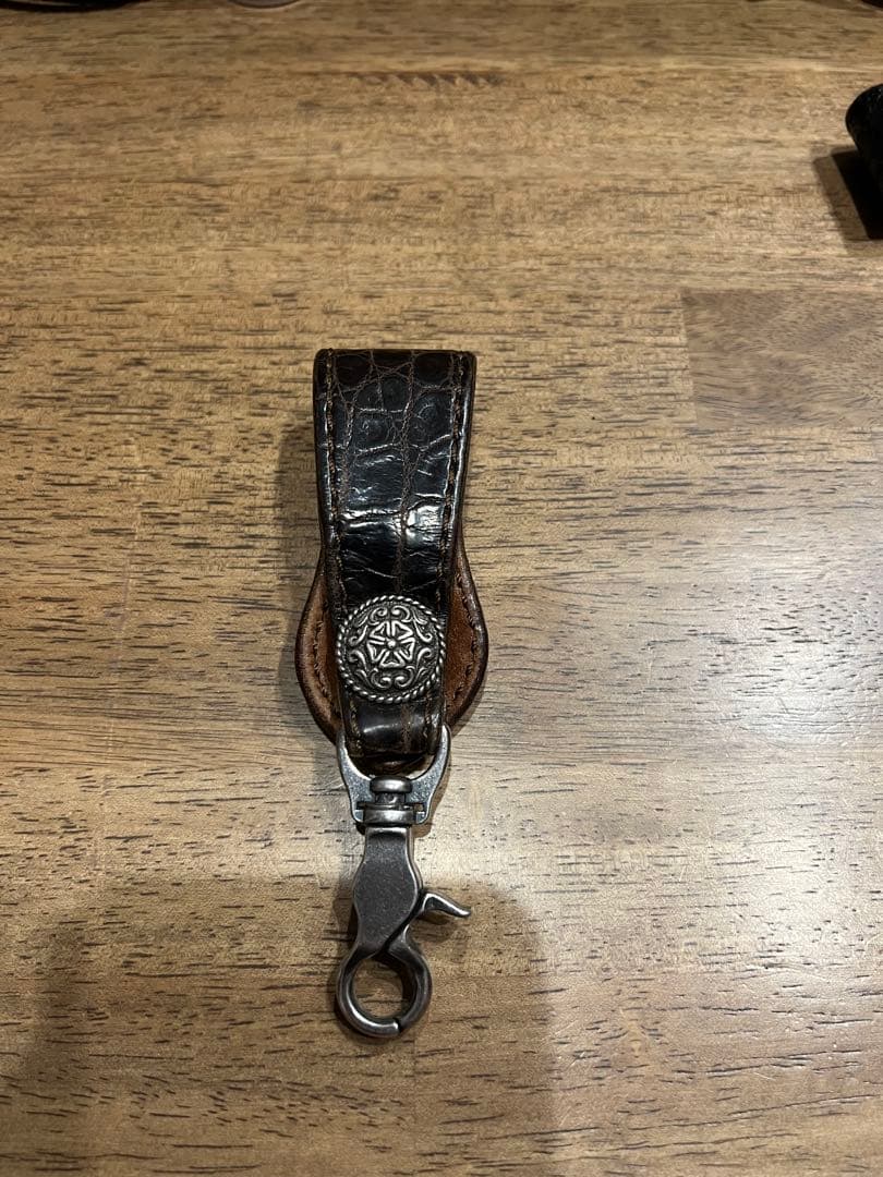 funny ベルトループ　クロコダイル　ダークブラウン　キーホルダー