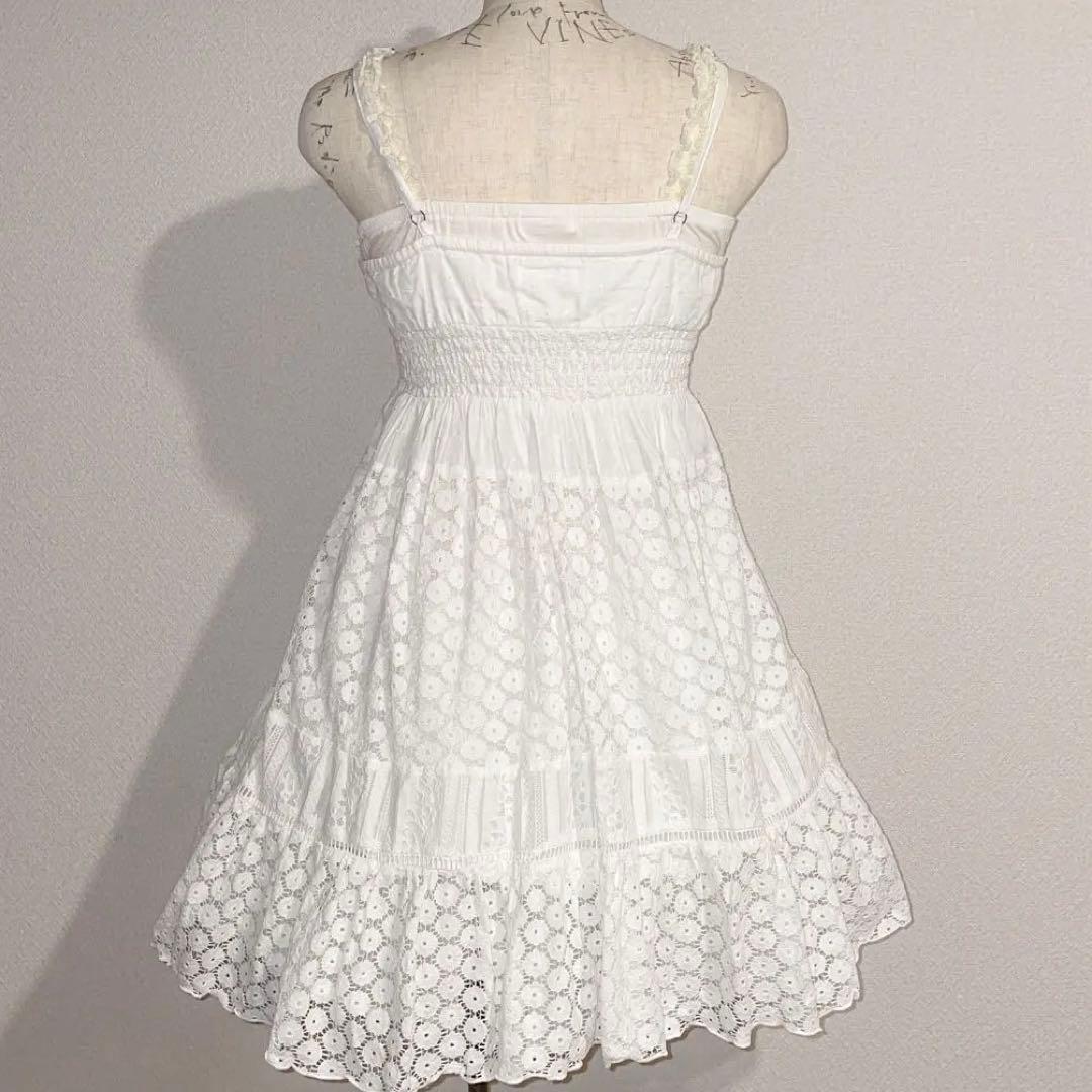 00s 希少 LIZLISA 総レースコルセット風レースアップキャミワンピ 姫系