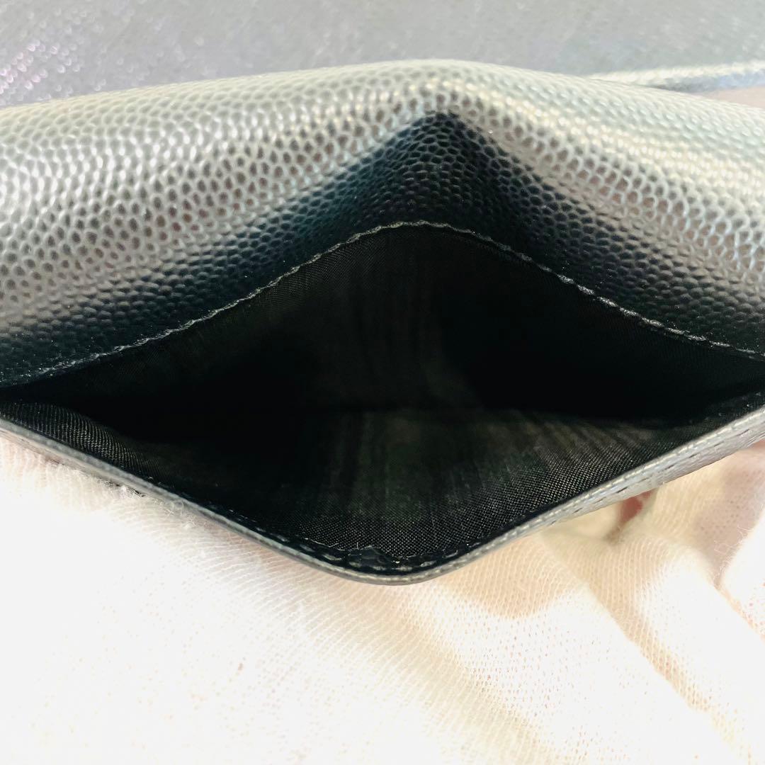 美品　サンローラン　名刺入れ　カードケース　ビジネス　カードホルダー　ロゴ　黒