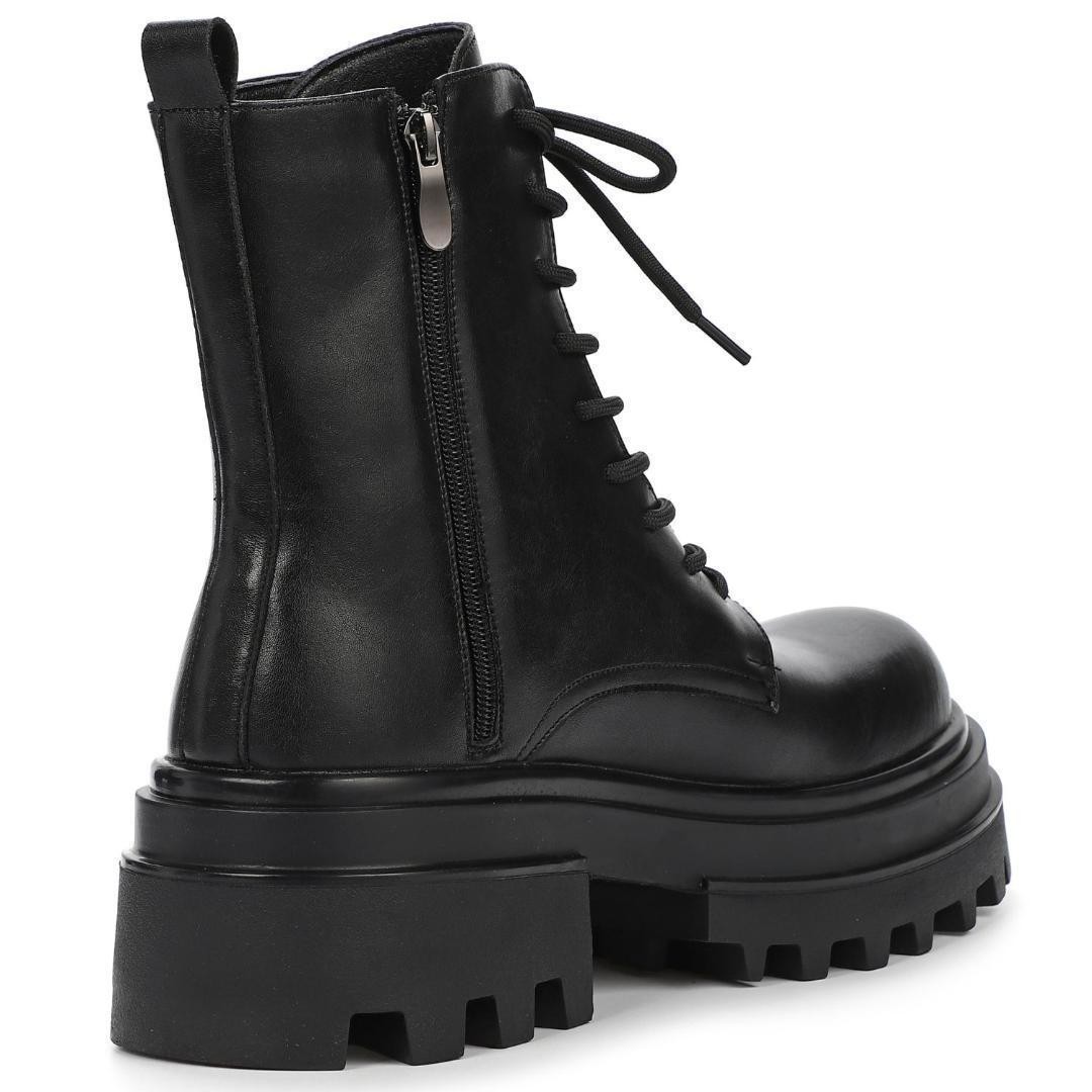 26cm/最大10cm身長UPメンズシークレットブーツ厚底靴スタイルアップジップ
