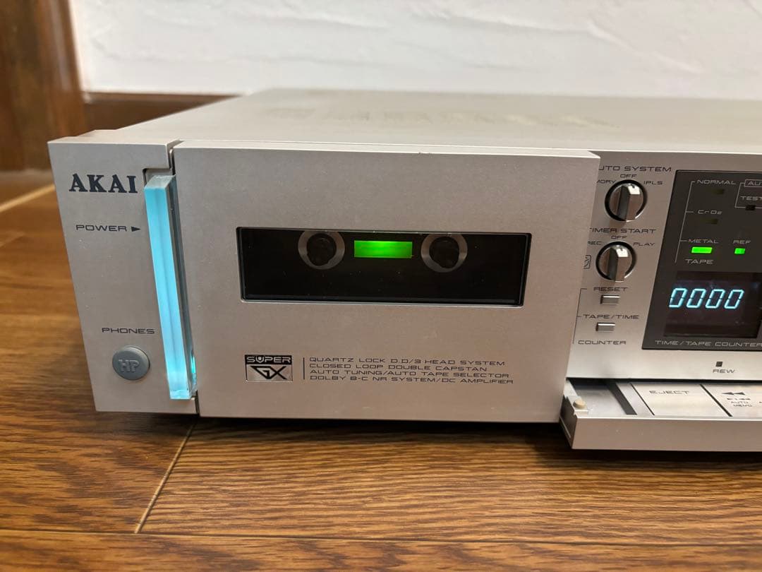 AKAI カセットデッキ GX- F91 シルバー&リモコン RC-91 現状品