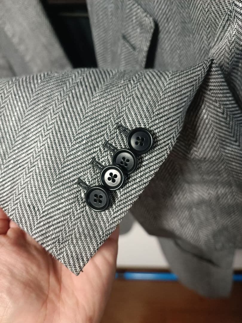 De Petrillo 44 グレー ヘリンボーン ジャケット