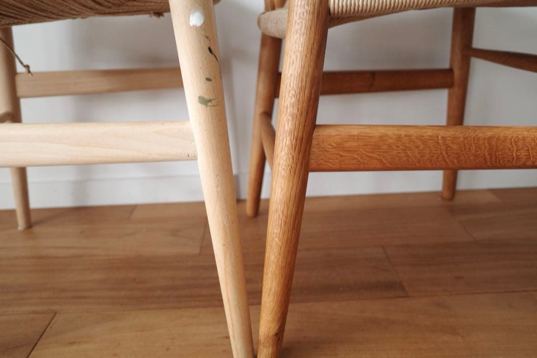 極美品・希少【ヴィンテージ 70年代 yチェア】オーク ペーパーコード新品