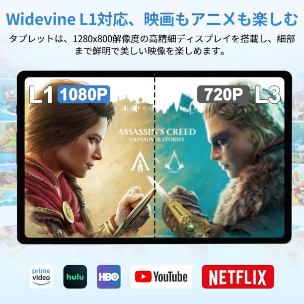 Android 15 タブレット10インチ 大画面 ケース付 コアCPU