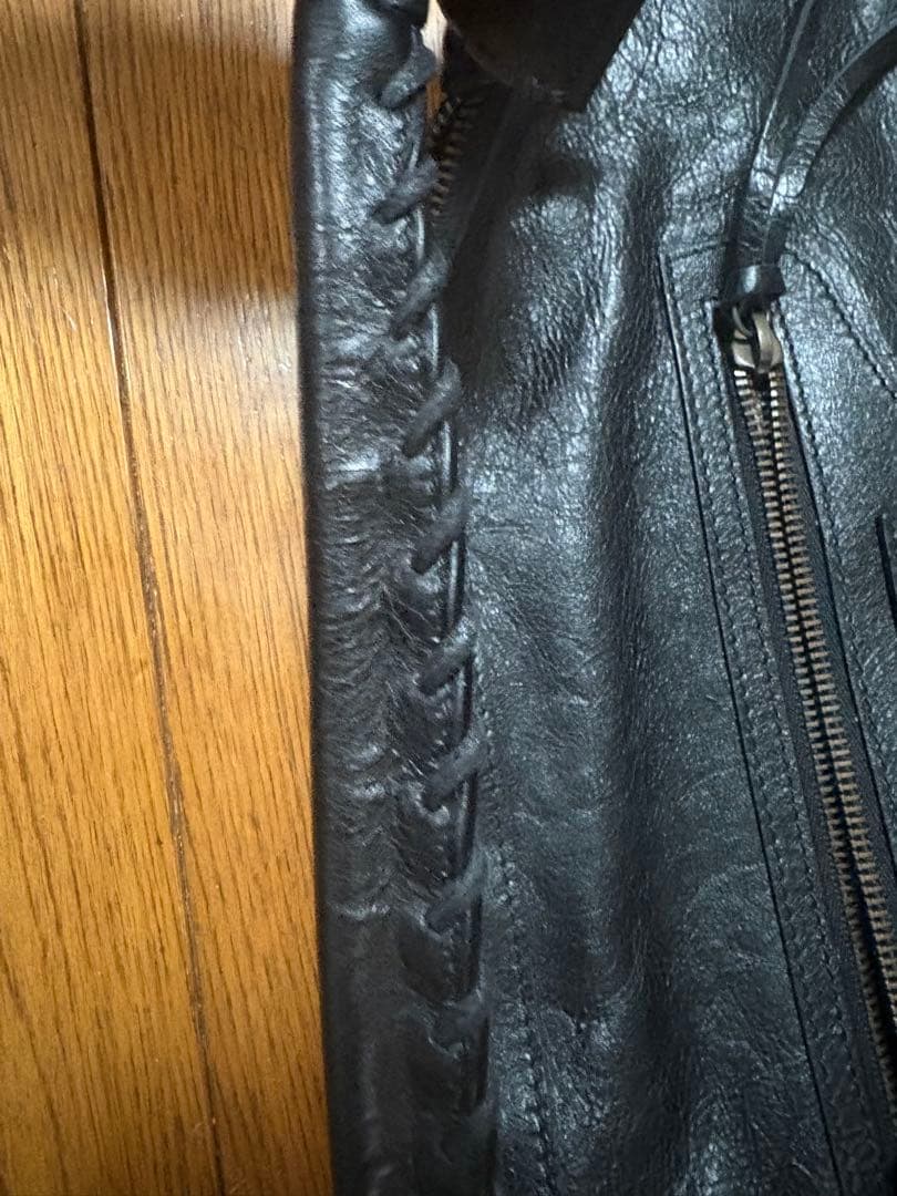 【未使用】BALENCIAGA ブラックレザー ショルダーバッグ　サンデー