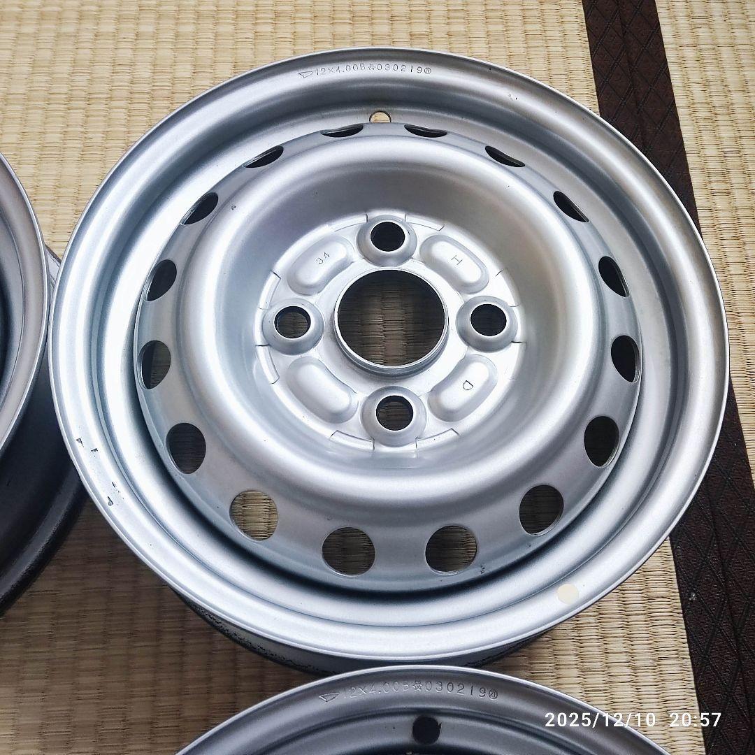 12インチ 4.00B +40 PCD100 純正 ダイハツ 鉄ホイール