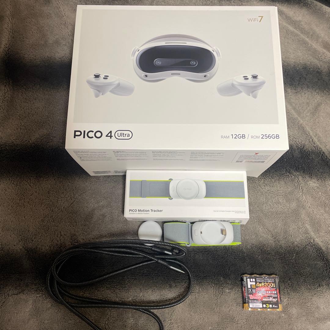PICO4ultra VRヘッドセットとモーショントラッカー3点セット＋‪α