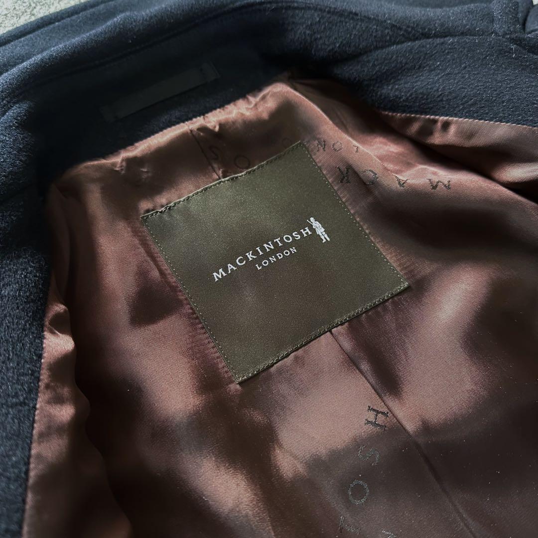 マッキントッシュ：希少•美品【カシミヤ混メルトン】ダブルブレスト／ピーコート