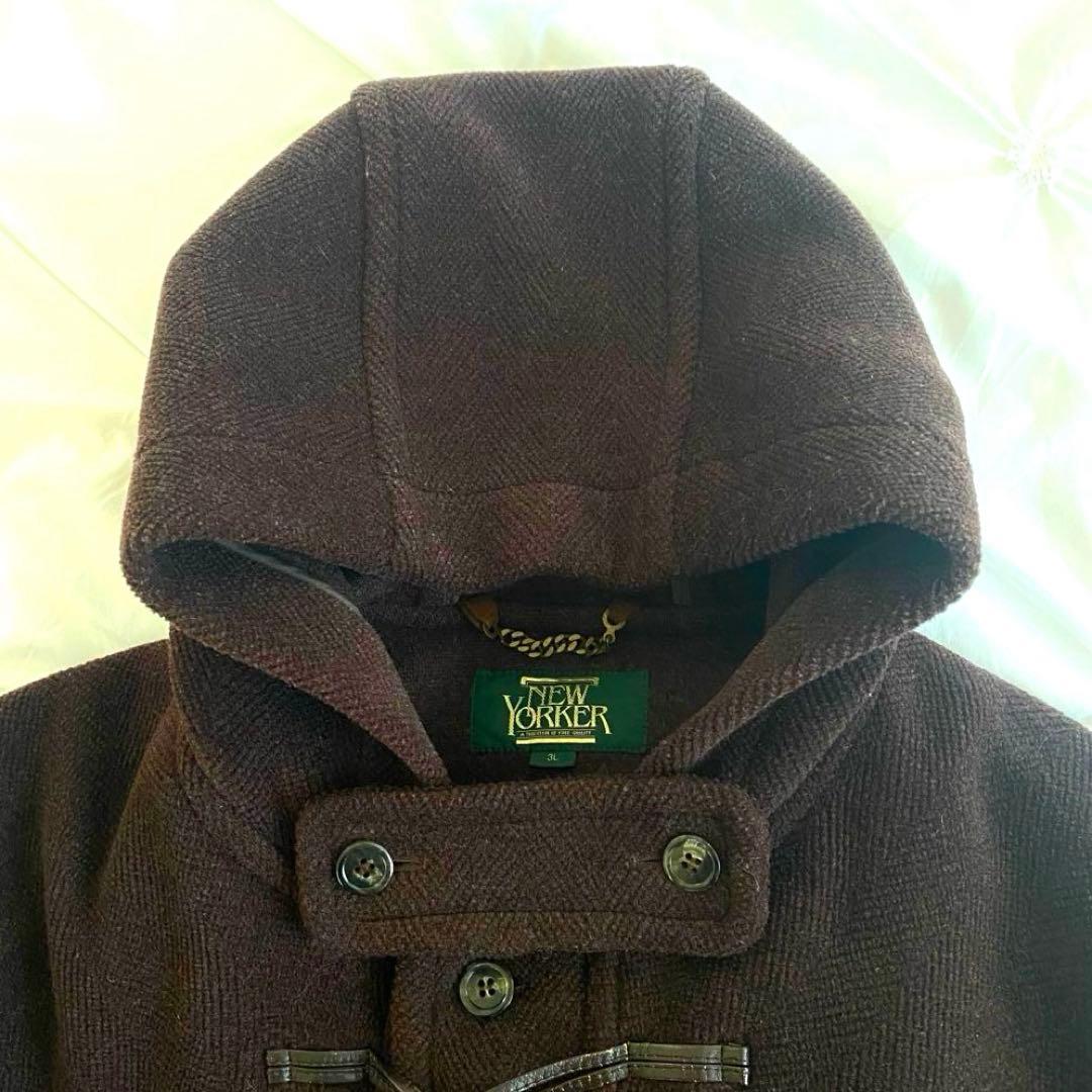 r*3様 高級✨newyorkerヘリンボーン ダッフルコート2XL 大きいサイ