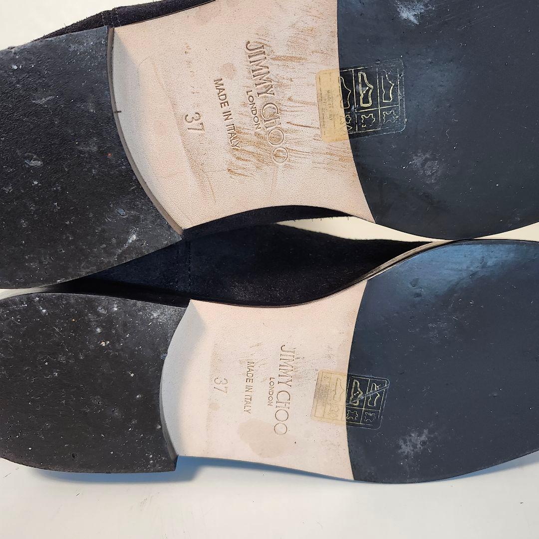 美品 ジミーチュウ BREE FLAT 37 ブラック スエード　ロングブーツ