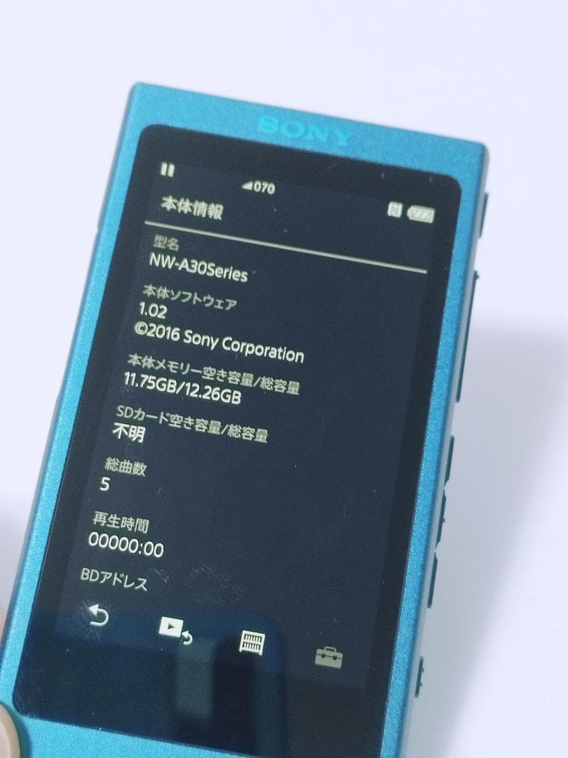 ポータブルプレーヤー Sony WALKMAN NW-A30 Series NW-A35