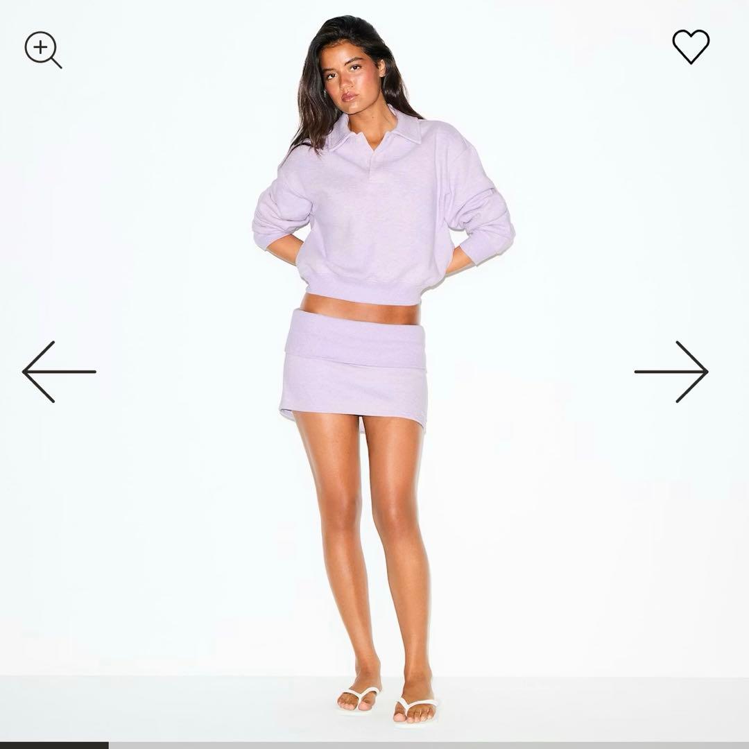 Skims スキムズ　コットンフリース　ポロ　スウェットシャツ