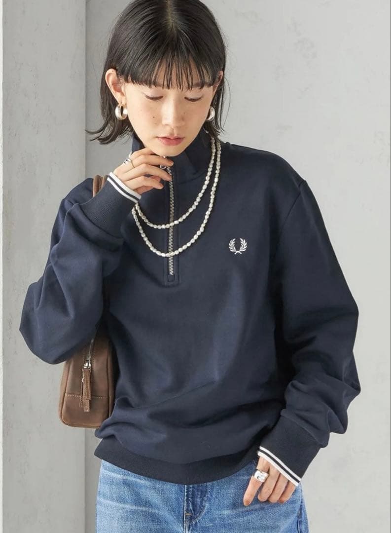 トップス FRED PERRY: M3574 HALF ZIP SHIRT