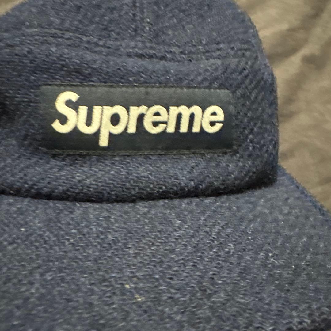 Supreme ネイビーキャップ ハリスツイード