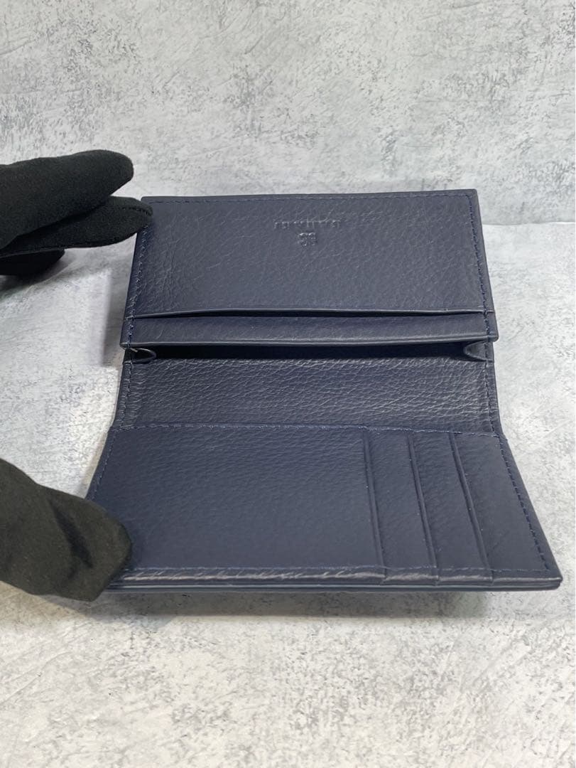 お値下げ【新品】BAHARI ガルーシャ 名刺入れ ポリッシュ ネイビー