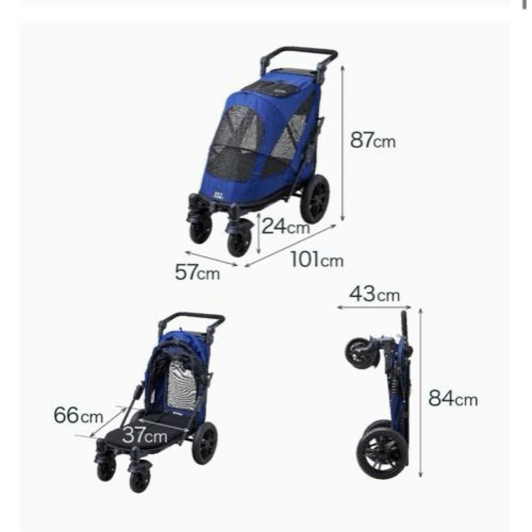 ペットキャリー　カート 犬　猫　ネイビー　美品