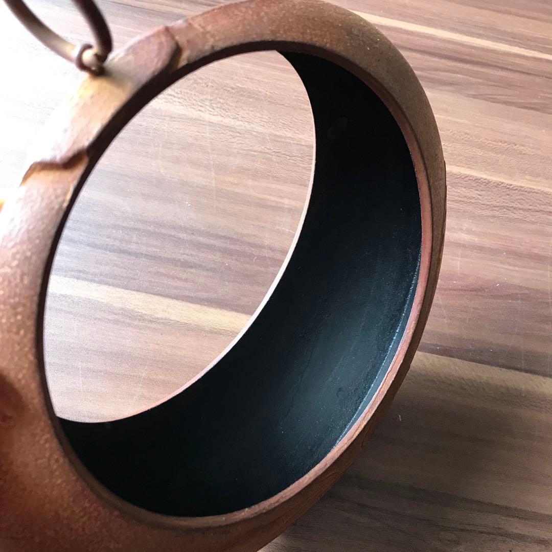 金属製　満月　花器