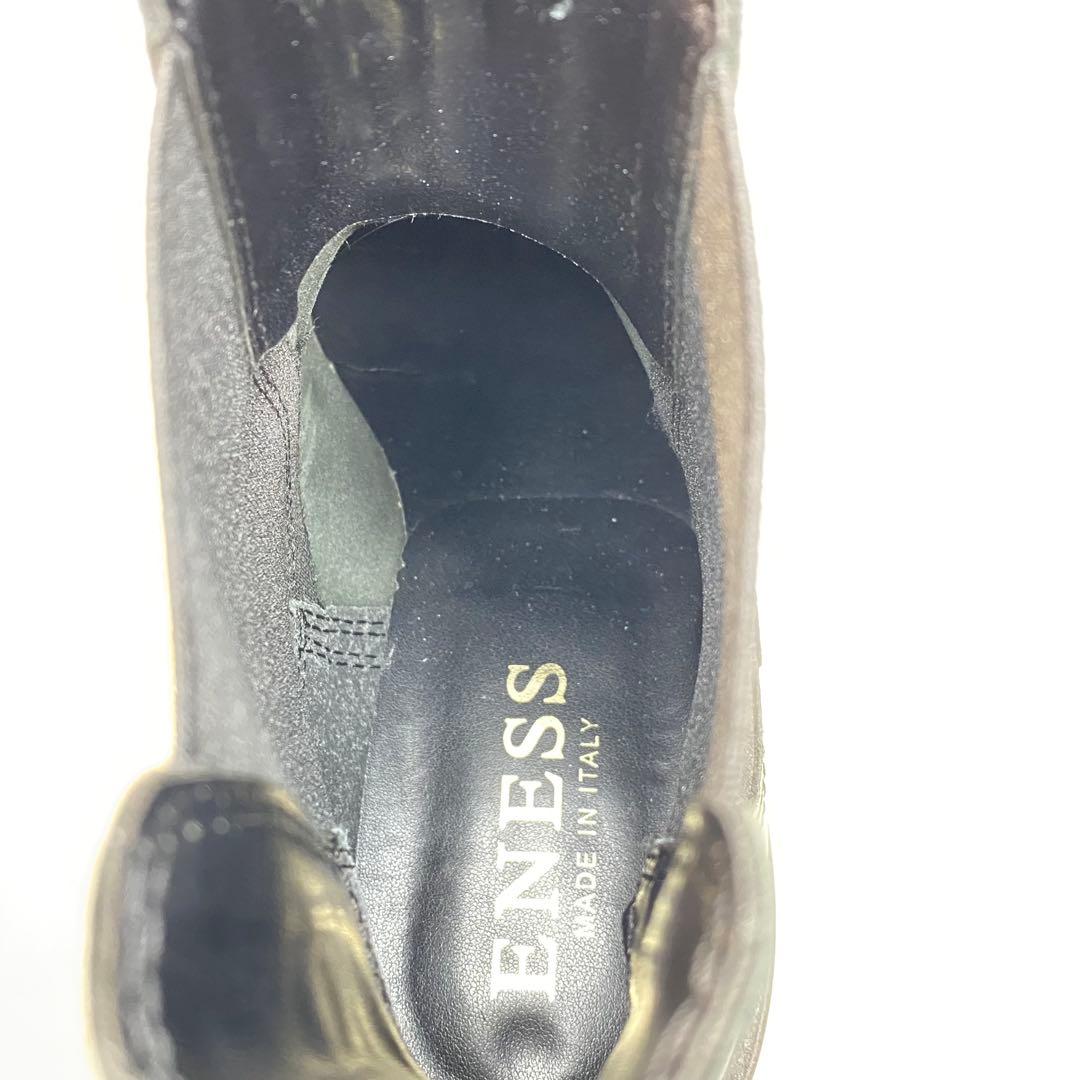 【美品】ENESS エネス サイドゴアブーツ 38 24cm ブラック 厚底